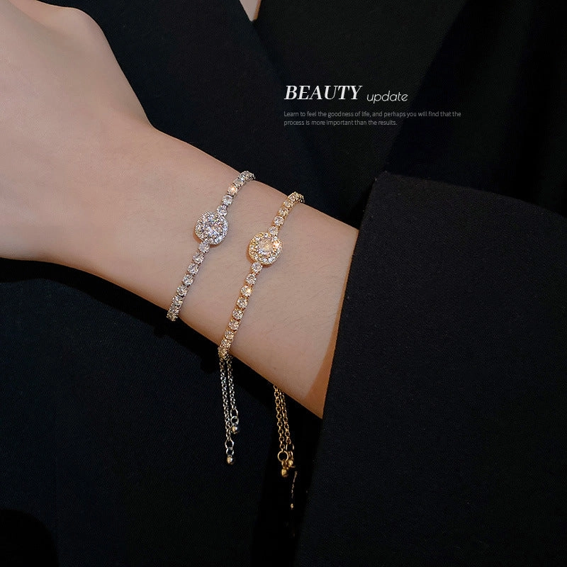 Wholesale Square Zircon Adjustable Bracelet