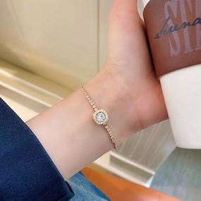 Wholesale Square Zircon Pull-out Bracelet