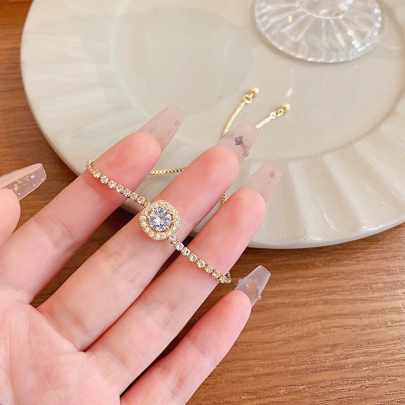 Wholesale Square Zircon Pull-out Bracelet