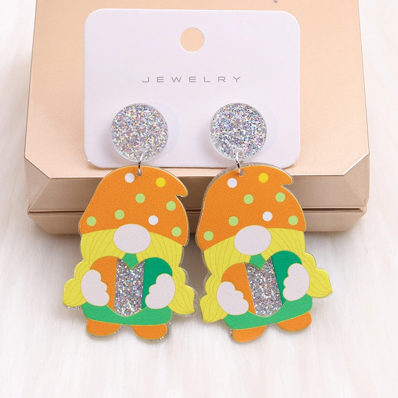 Wholesale St. Patrick's Clover Dwarf Acrylic Earrings