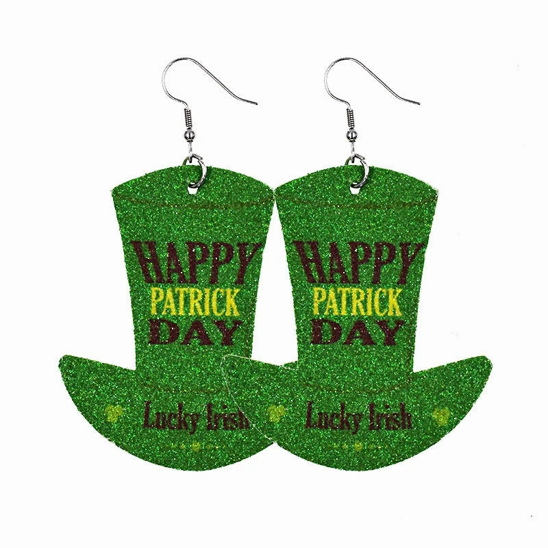 Wholesale St Patrick's Day Acrylic Carnival Pendant Earrings