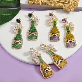 Wholesale St. Patrick's Day Carnival Color-blocked Oil Drop Personality Fashion Street Party Earrings