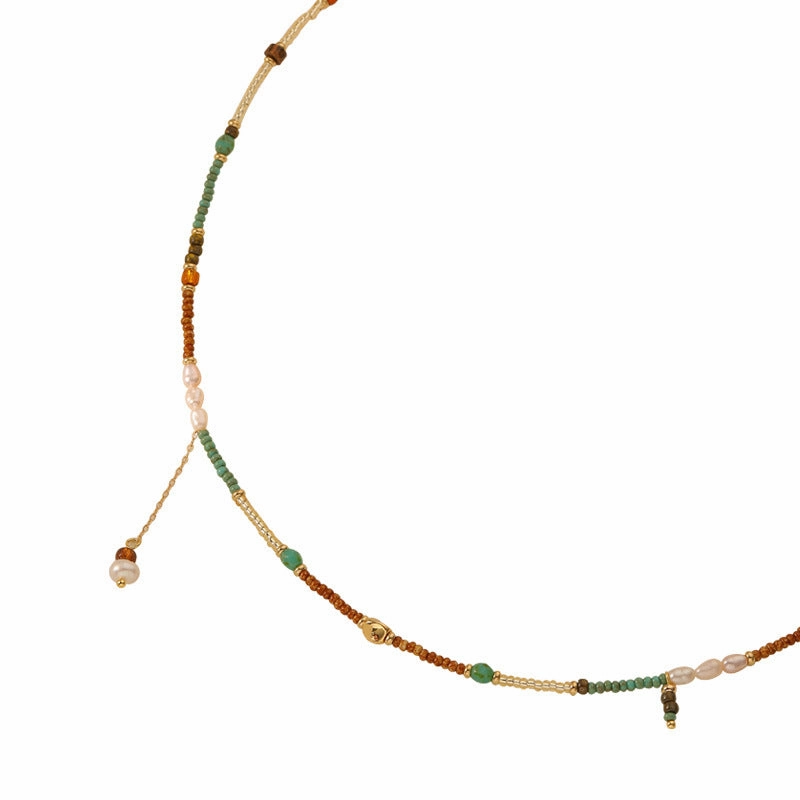 Wholesale Stacked Millet Beads Colorful Beaded Necklace