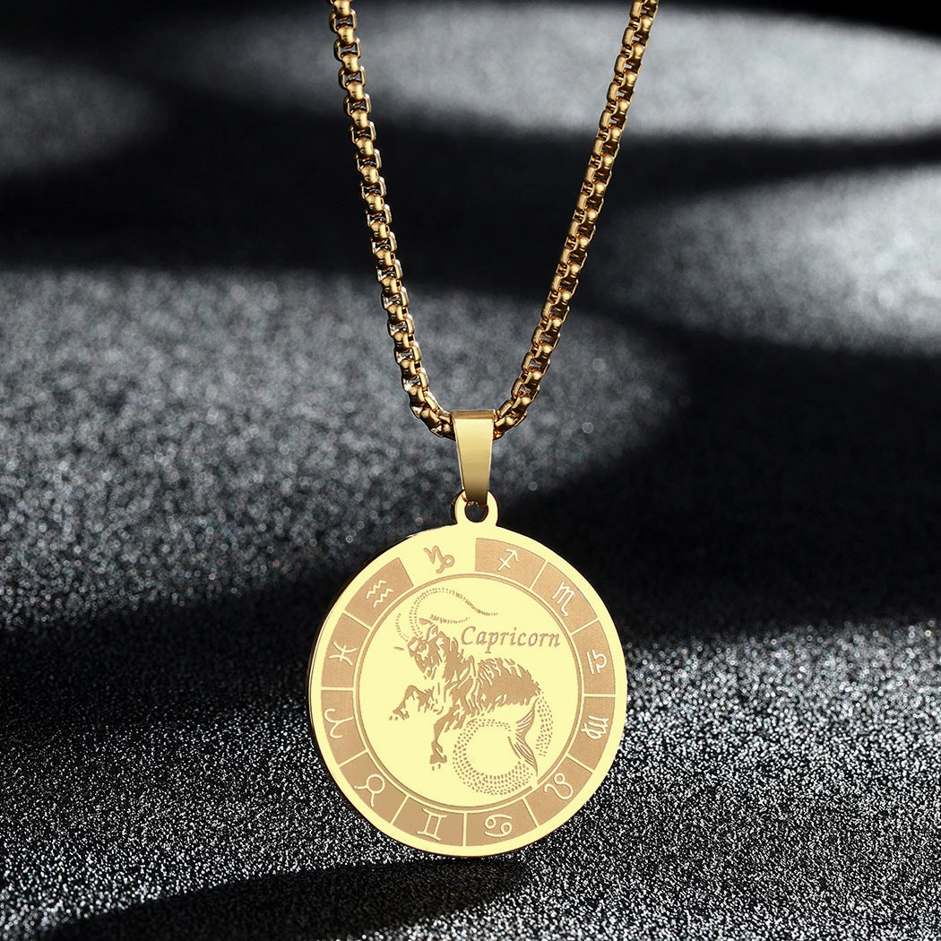 Wholesale Stainless Steel 12 Constellation Pendant Necklace