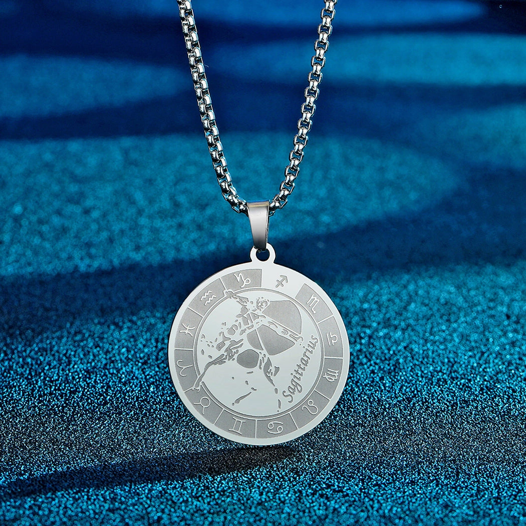 Wholesale Stainless Steel 12 Constellation Pendant Necklace