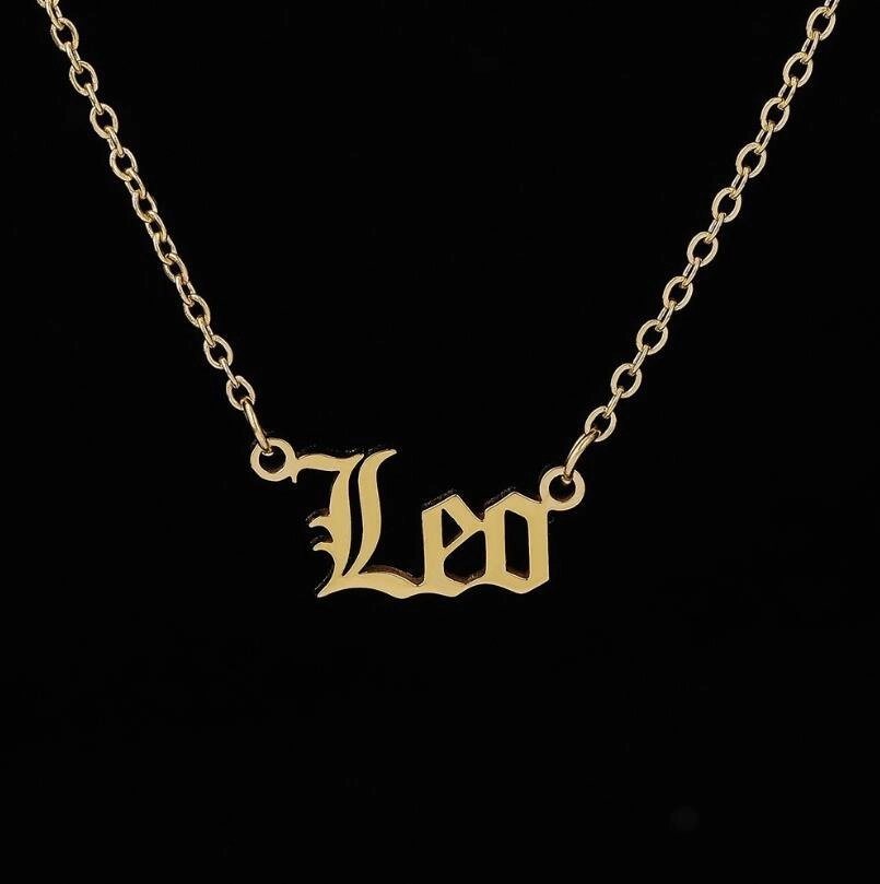 Wholesale Stainless Steel 12 Constellations English Letter Necklace