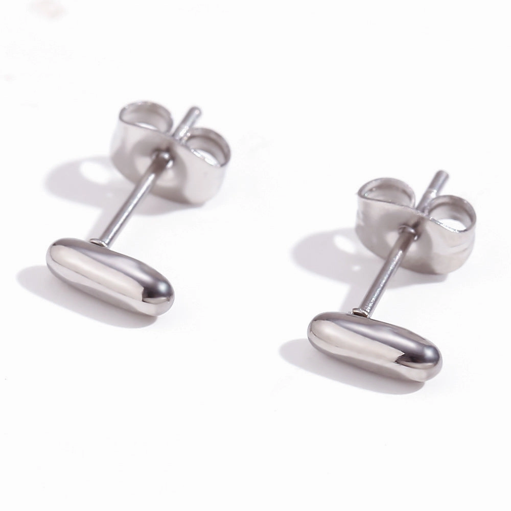 Wholesale Stainless Steel 18K Gold Plated Mini Bubble Letter Earrings