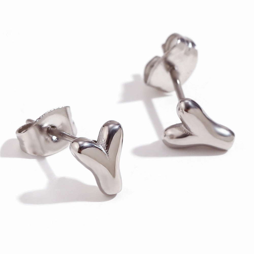 Wholesale Stainless Steel 18K Gold Plated Mini Bubble Letter Earrings
