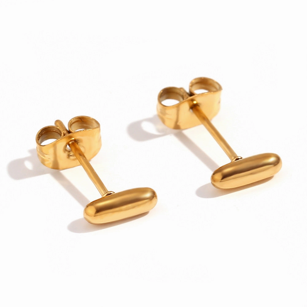 Wholesale Stainless Steel 18K Gold Plated Mini Bubble Letter Earrings