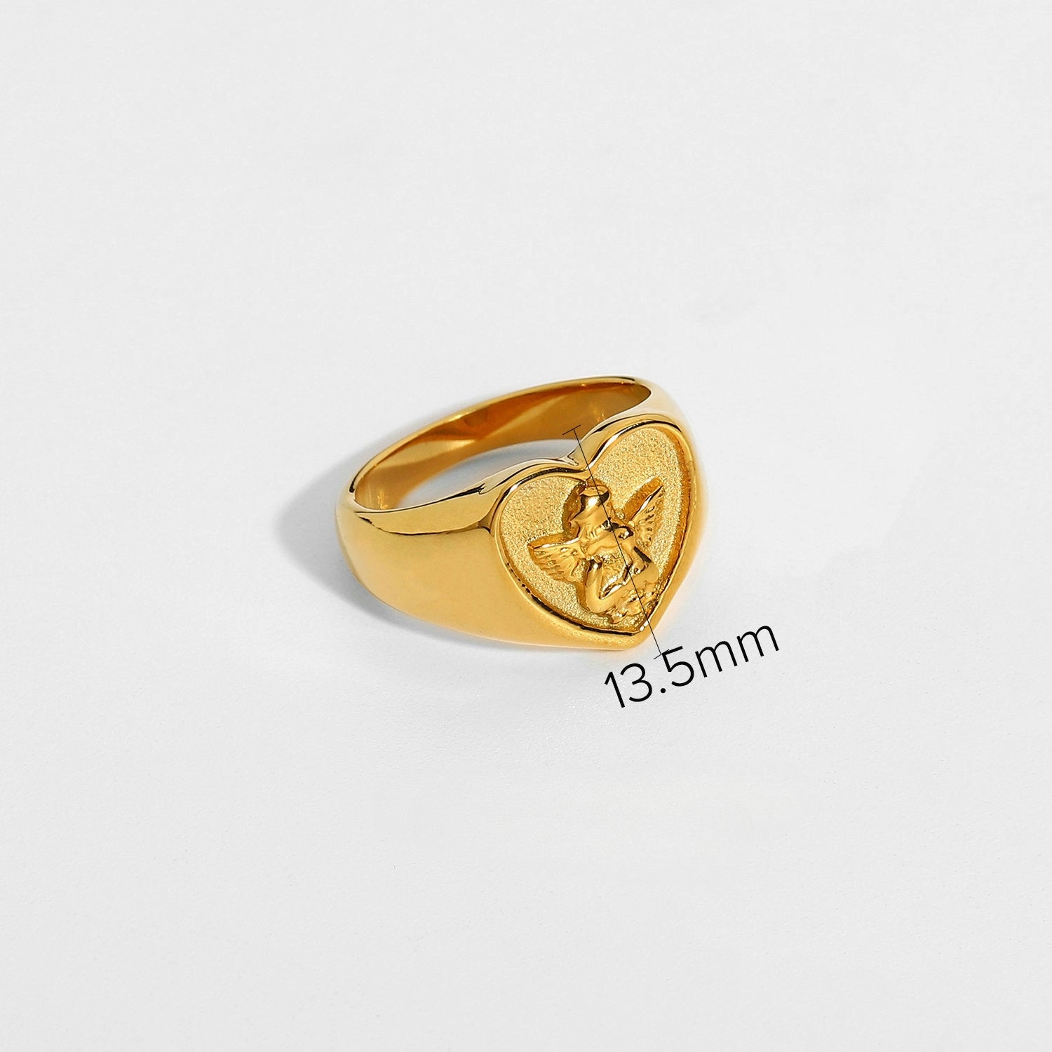 Wholesale Stainless Steel 18k Gold Plated Round Angel Ring