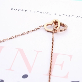 Wholesale stainless steel 18K gold vacuum plating cross chain love lettering necklace Valentine's Day gift