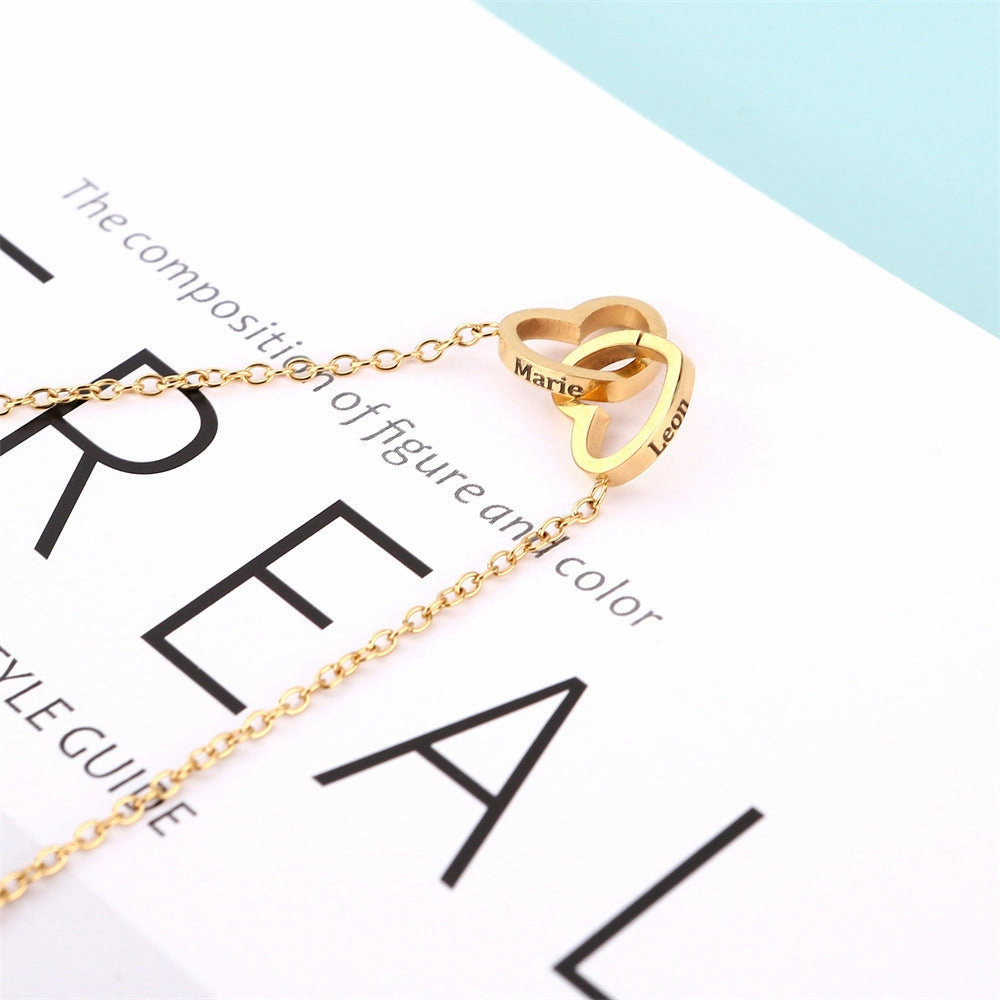 Wholesale stainless steel 18K gold vacuum plating cross chain love lettering necklace Valentine's Day gift
