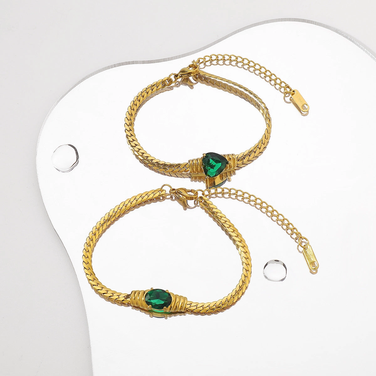 Wholesale Stainless Steel 18K Light Luxury Zircon Retro Bracelet