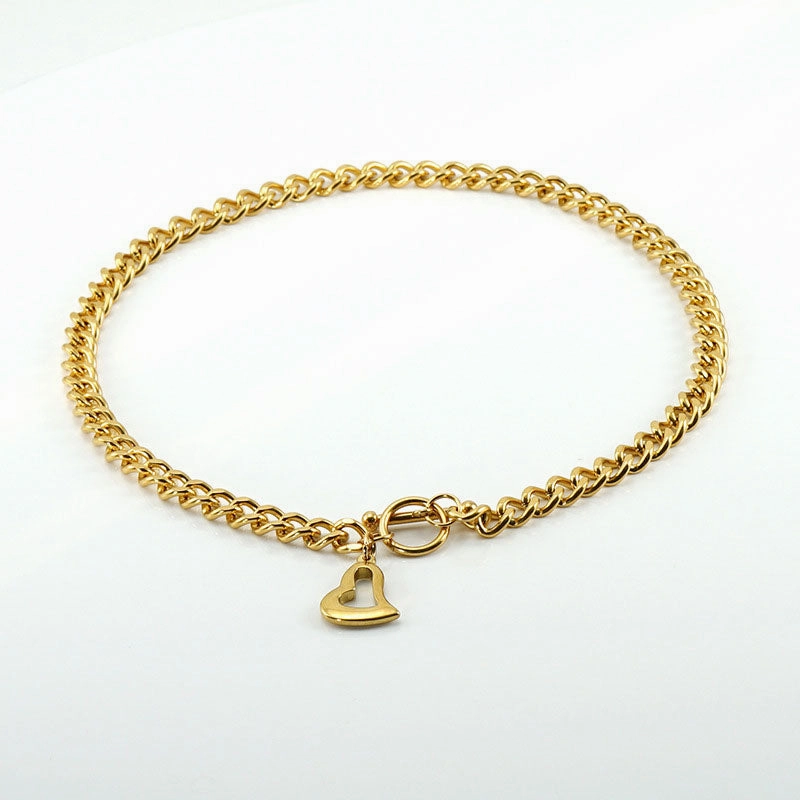 Wholesale Stainless Steel 18K Love Heart Titanium Steel Necklace OLY-NE-ZY002