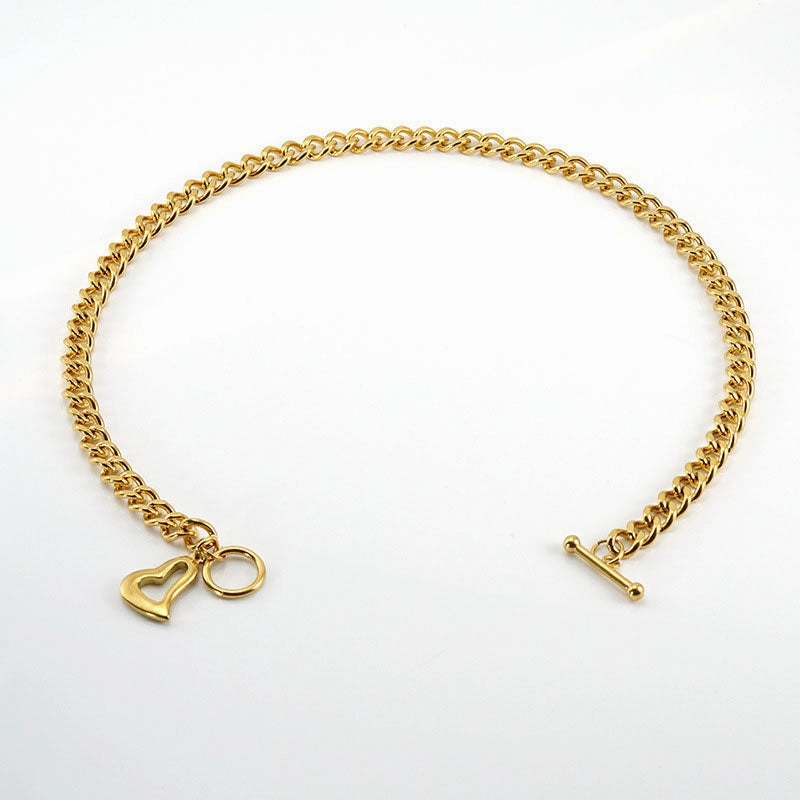 Wholesale Stainless Steel 18K Love Heart Titanium Steel Necklace OLY-NE-ZY002