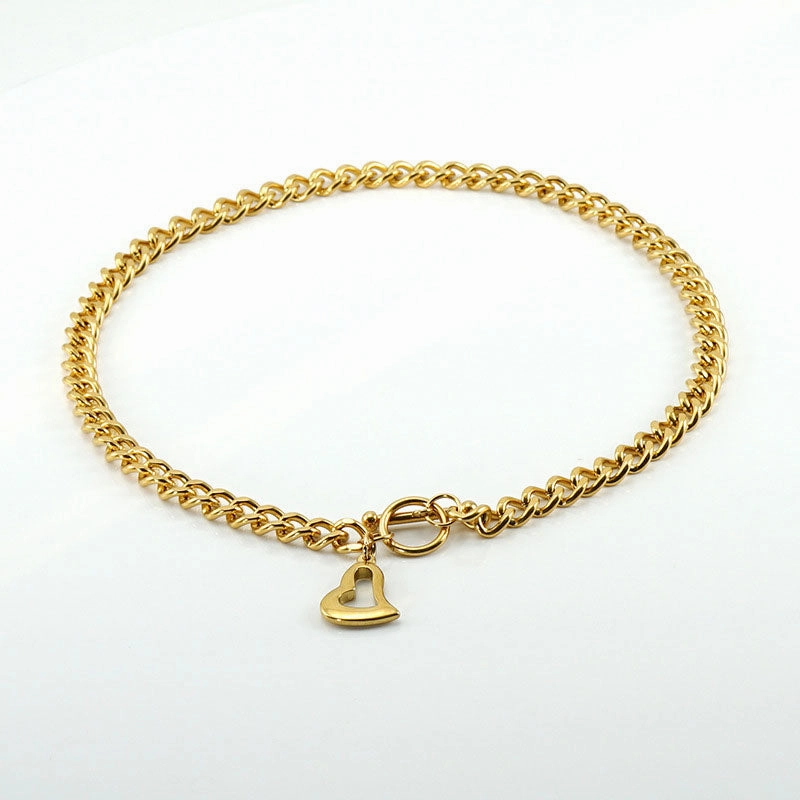 Wholesale Stainless Steel 18K Love Heart Titanium Steel Necklace OLY-NE-ZY002