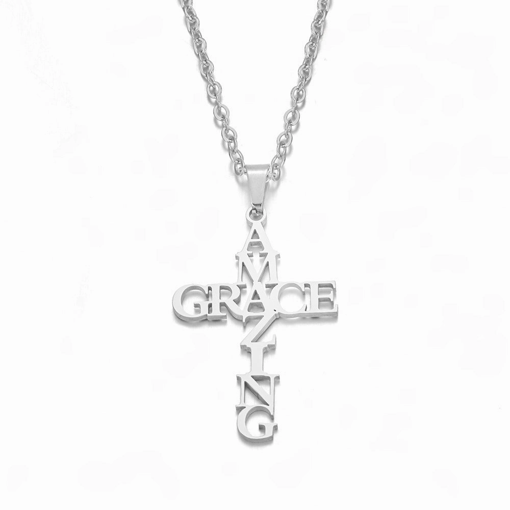 Wholesale Stainless Steel Amazing Grace Necklace