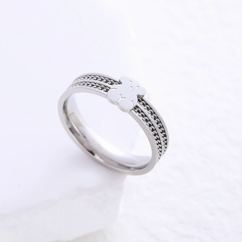 Wholesale Stainless Steel Bear Chain Ring