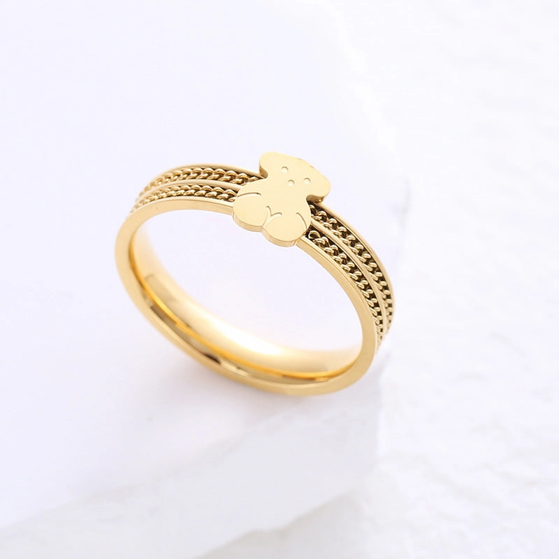 Wholesale Stainless Steel Bear Chain Ring