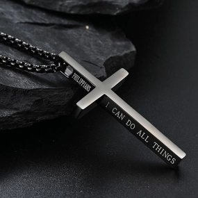 Wholesale Stainless Steel Bible Verse Cross Verse Cross Necklaces