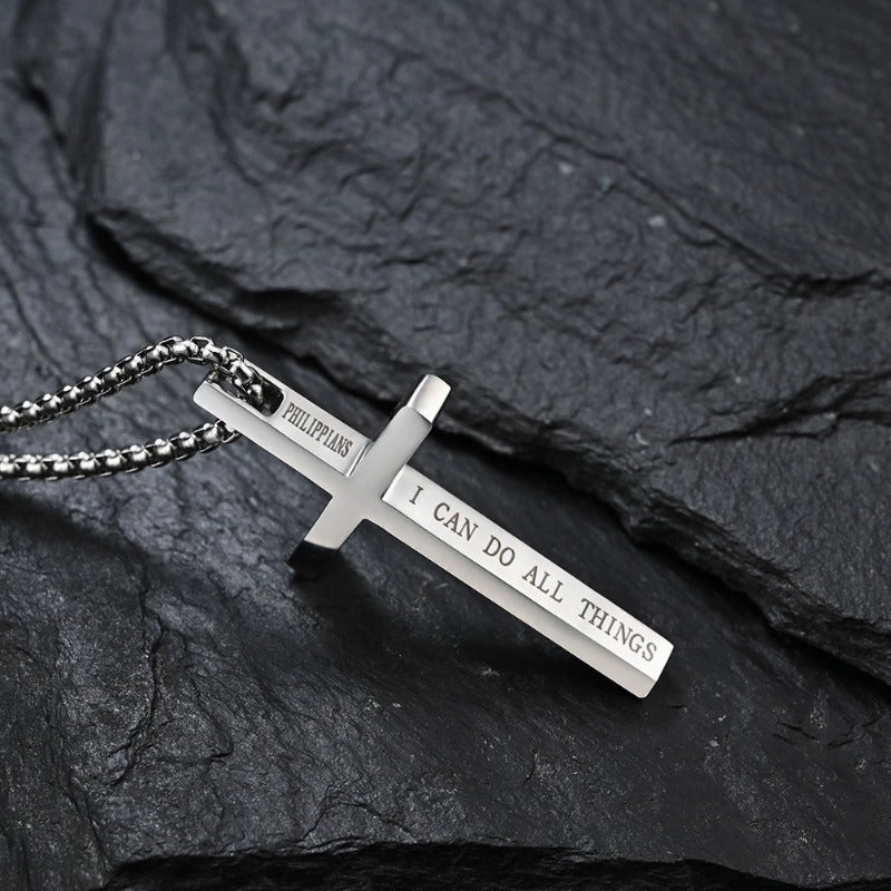 Wholesale Stainless Steel Bible Verse Cross Verse Cross Necklaces