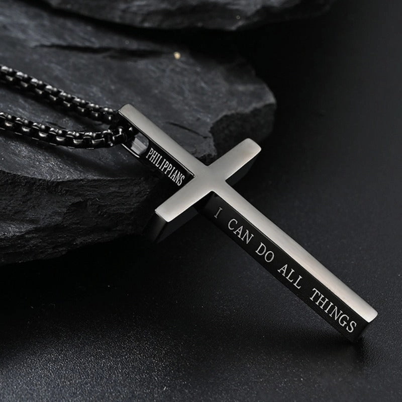 Wholesale Stainless Steel Bible Verse Cross Verse Cross Necklaces