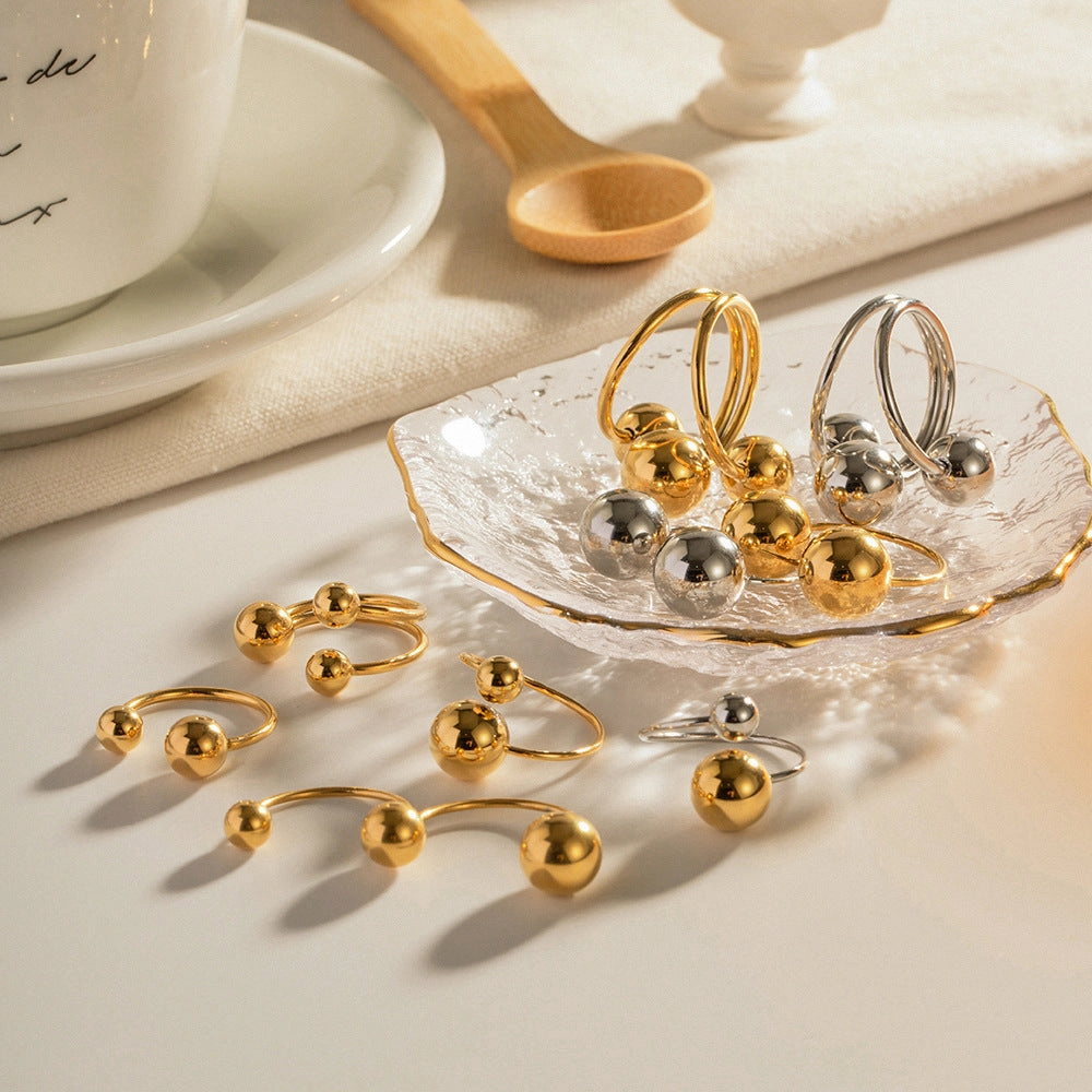 Wholesale Stainless Steel Big and Small Ball Rings