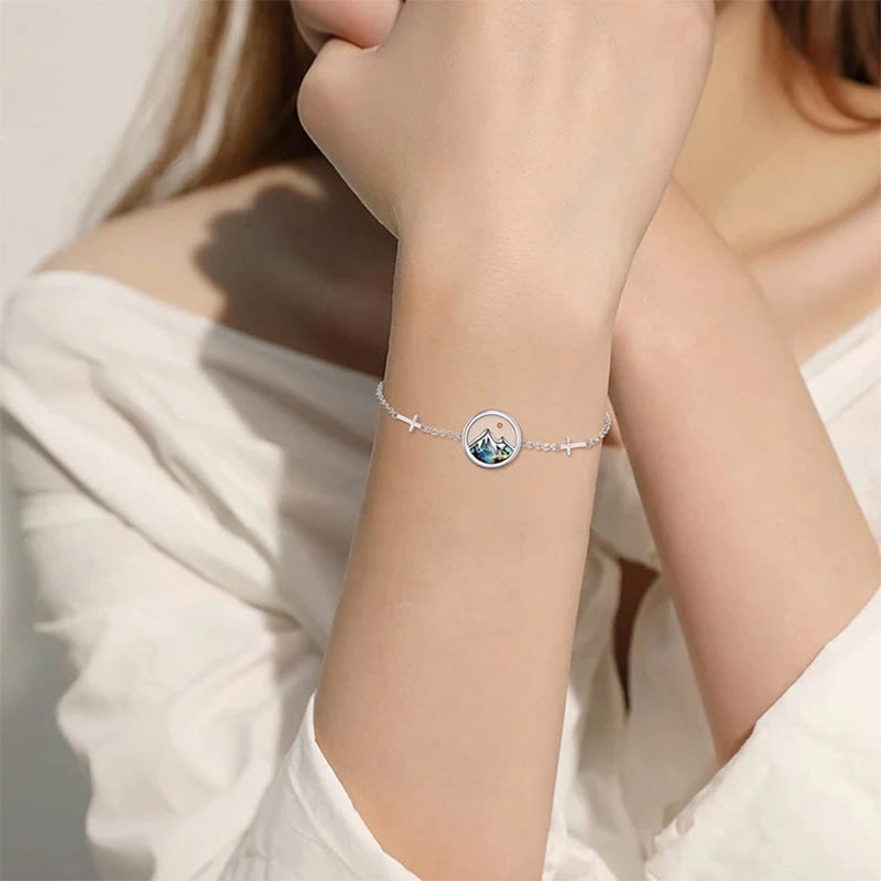 Wholesale Stainless Steel Bracelet Simple Shell Inlaid Mustard Seed Necklace