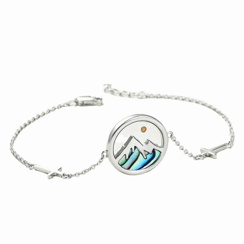 Wholesale Stainless Steel Bracelet Simple Shell Inlaid Mustard Seed Necklace