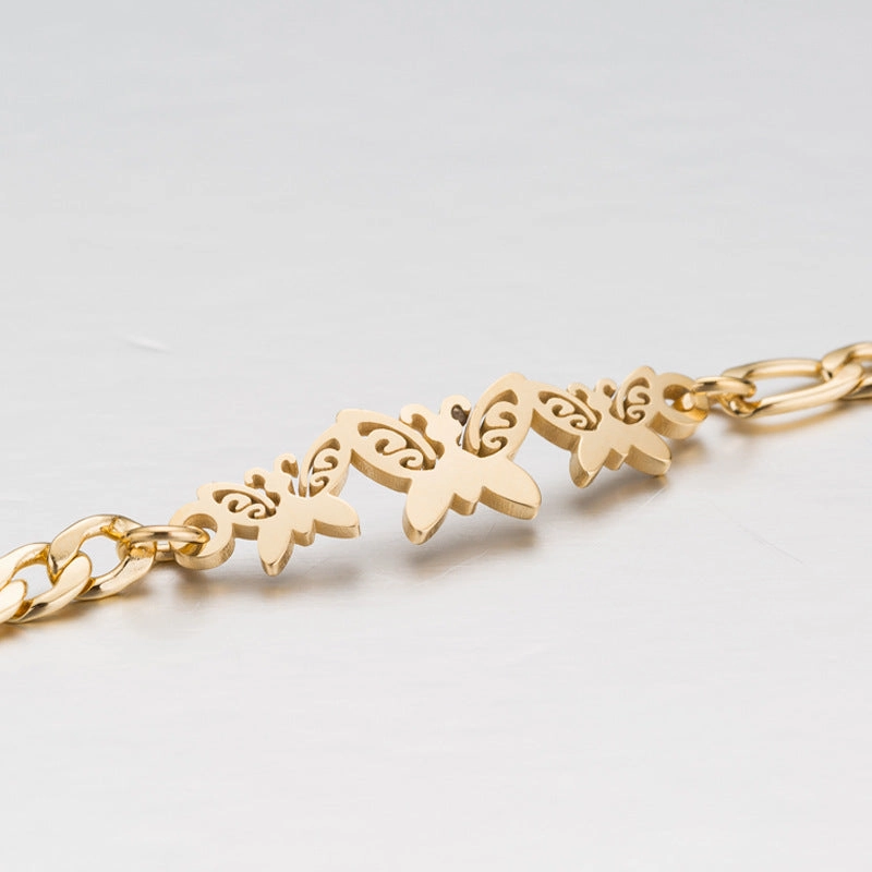 Wholesale Stainless Steel Butterfly Christmas Bracelet
