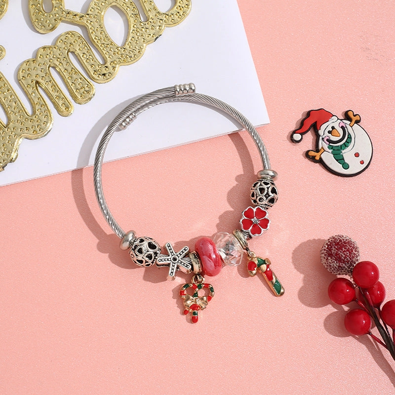 Wholesale Stainless Steel Christmas DIY Bracelet