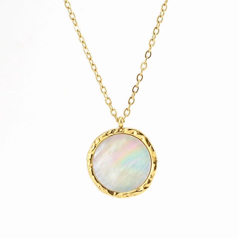 Wholesale Stainless Steel Circular Shell Necklaces