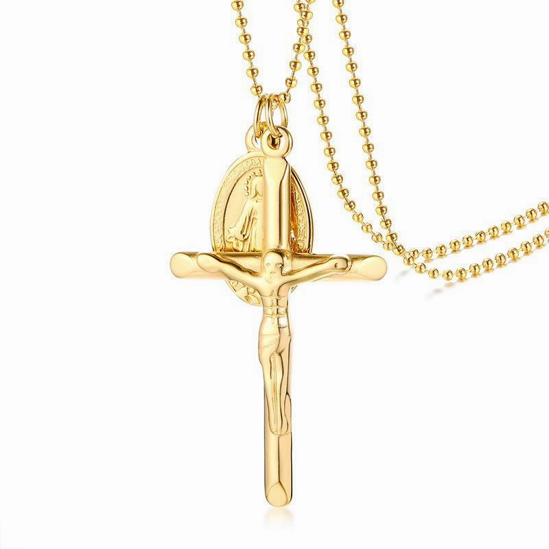 Wholesale Stainless Steel Cross Overlap Necklace