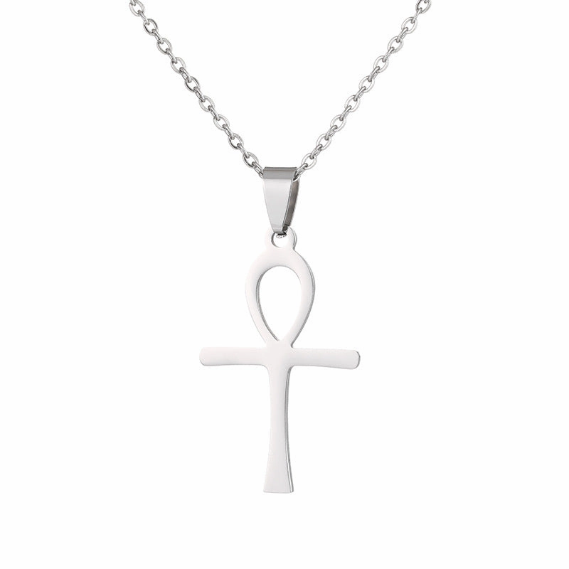 Wholesale Stainless Steel Cross Titanium Steel Necklace Sweater Chain