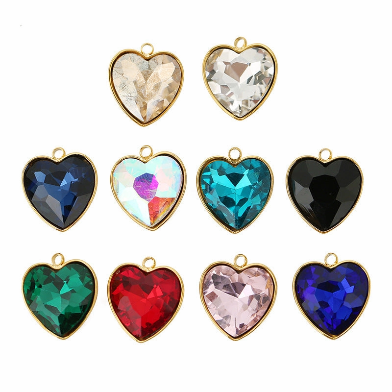 Wholesale Stainless Steel Crystal Pendant Heart Jewelry