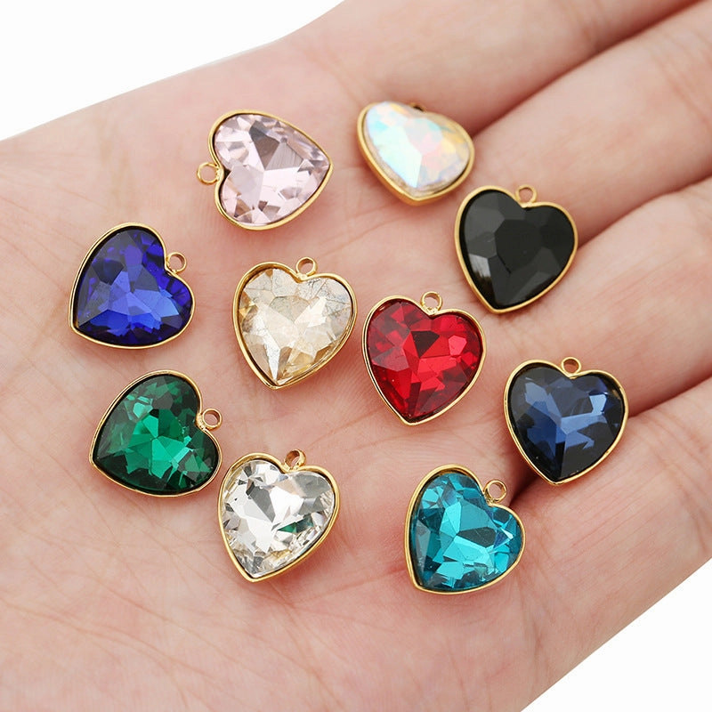 Wholesale Stainless Steel Crystal Pendant Heart Jewelry