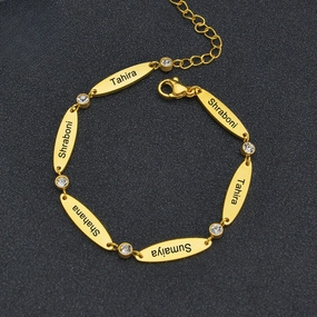 Wholesale Stainless Steel Diamond Oval Plate Bracelet