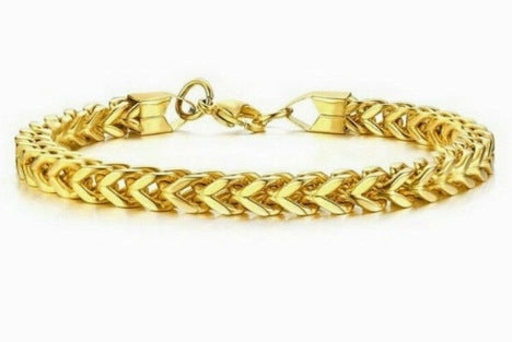 Wholesale Stainless Steel Double Row Men's Punk Braided Bracelet