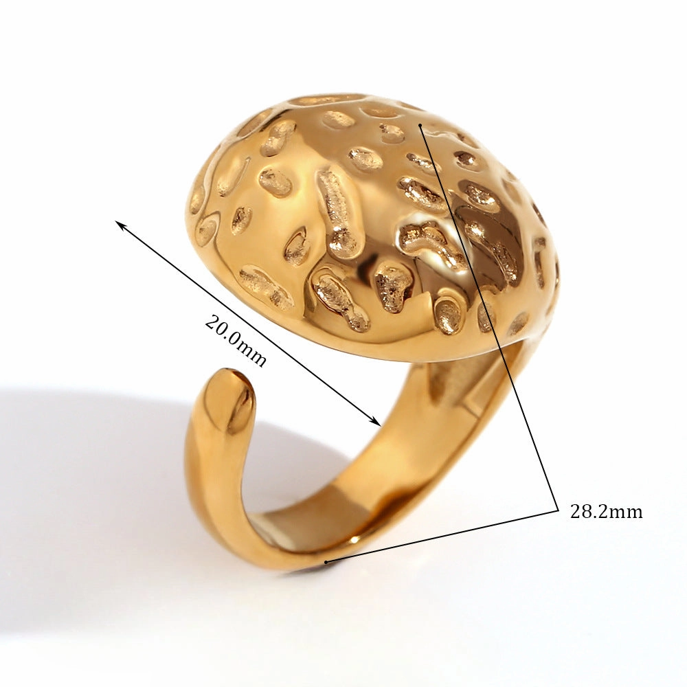 Wholesale Stainless Steel Droplet Shaped Open Ring