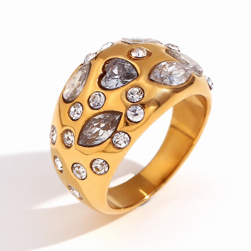 Wholesale Stainless Steel Droplet Shaped Open Ring