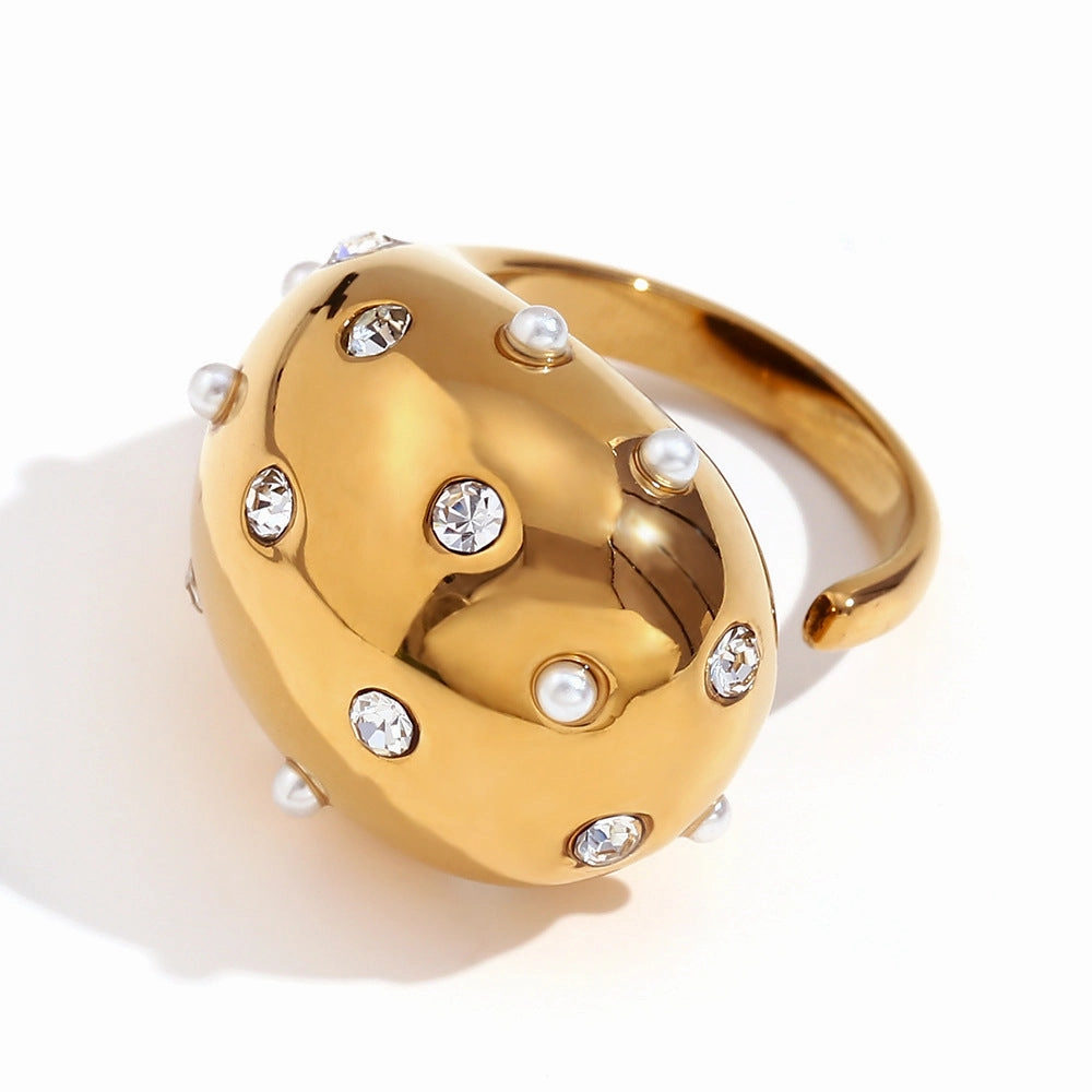 Wholesale Stainless Steel Droplet Shaped Open Ring