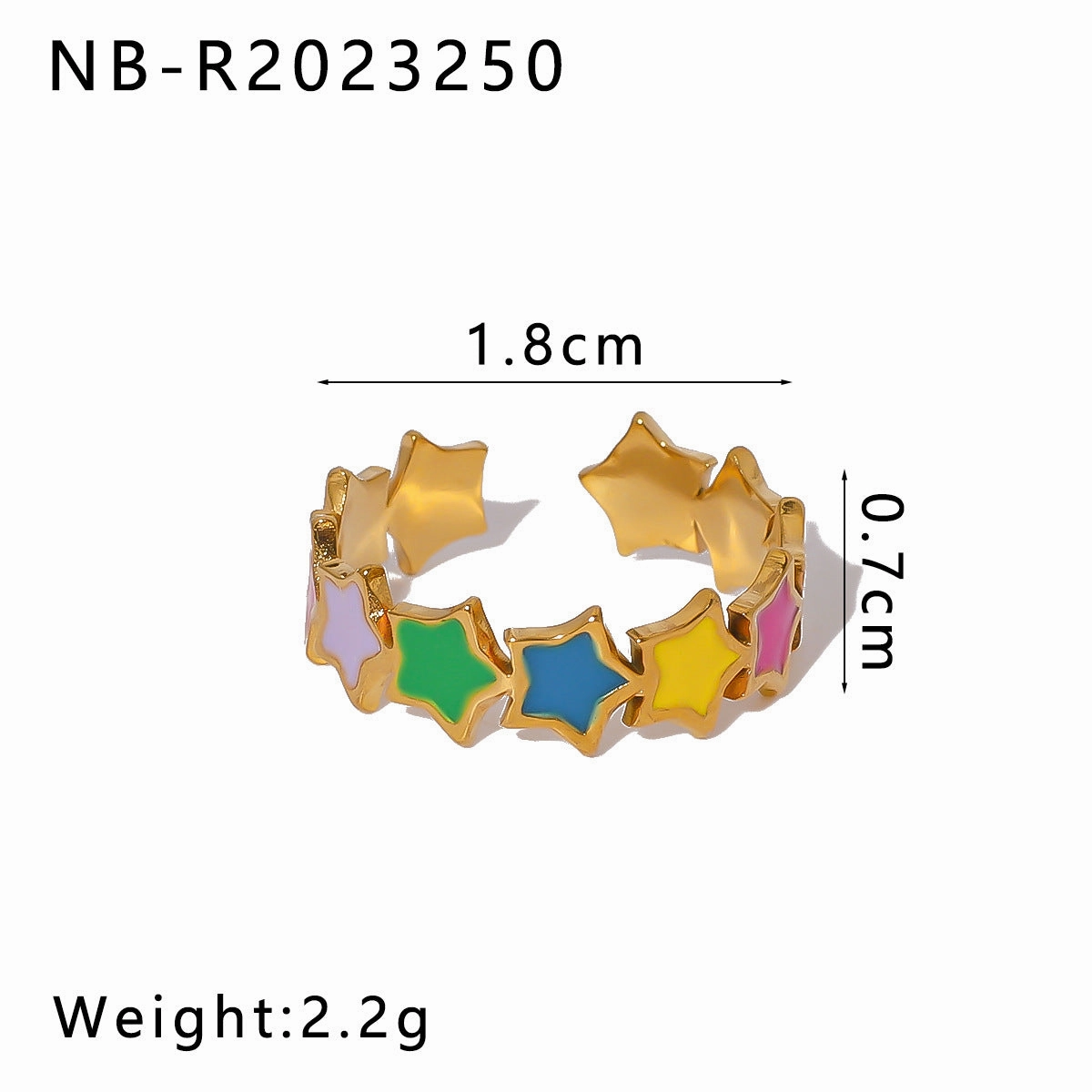 Wholesale Stainless Steel Enamel Oil Drip Colorful Flower Love Adjustable Titanium Steel Bohemian Style Open Rings