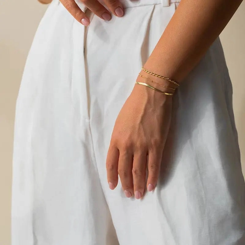 Wholesale Stainless Steel Exquisite Bead Chain Bracelets
