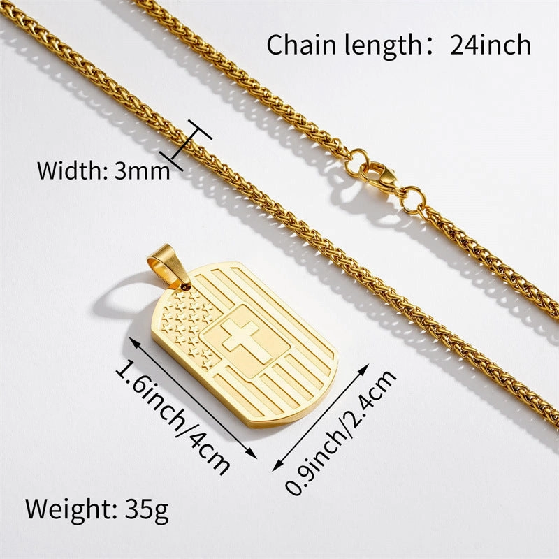 Wholesale Stainless Steel Flag Cross Titanium Steel Necklaces