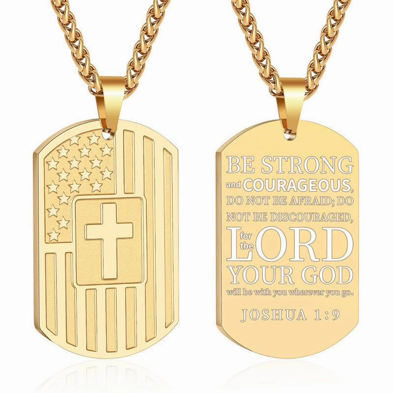 Wholesale Stainless Steel Flag Cross Titanium Steel Necklaces