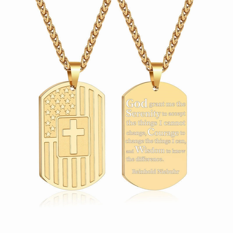 Wholesale Stainless Steel Flag Cross Titanium Steel Necklaces
