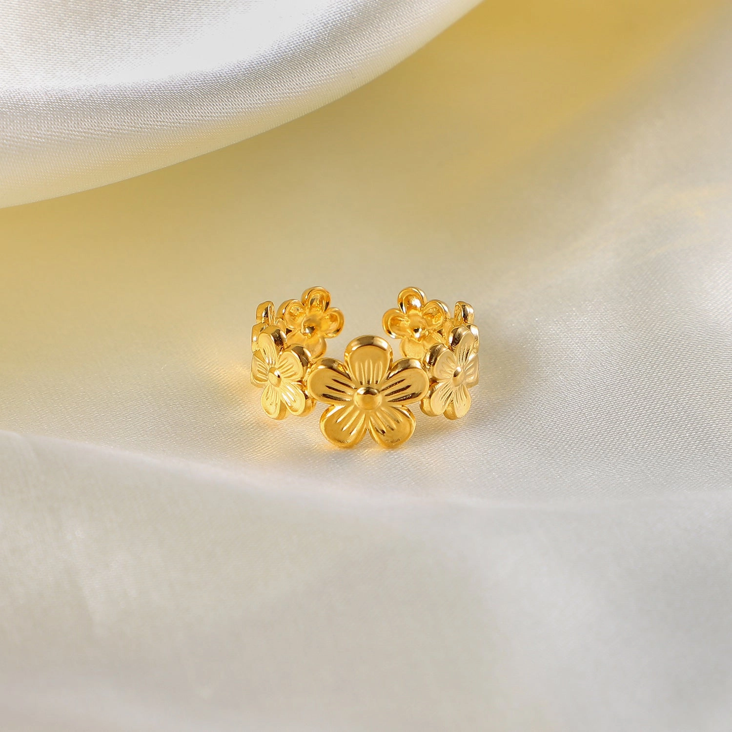 Wholesale Stainless Steel Flower Open Ring