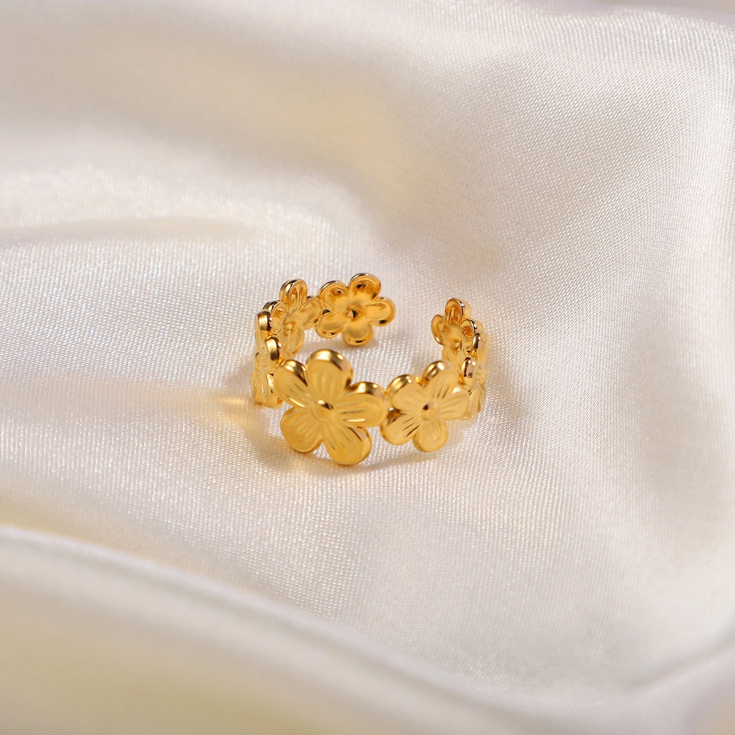 Wholesale Stainless Steel Flower Open Ring