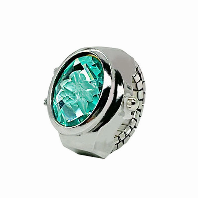 Wholesale Stainless Steel Gem Flower Ring Watch