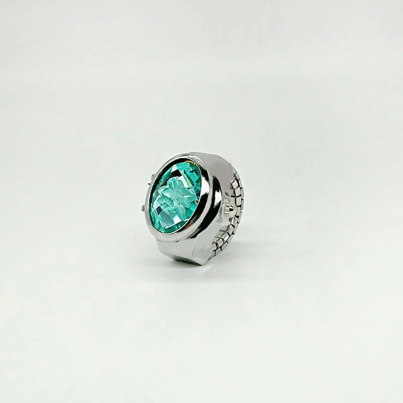Wholesale Stainless Steel Gem Flower Ring Watch